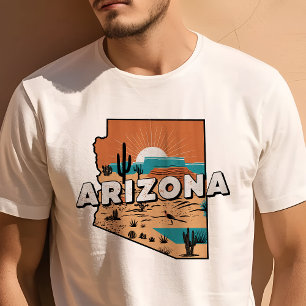 Camiseta Ícone de Viagem Retro Arizona Gráfico