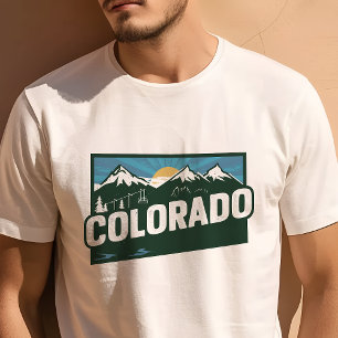 Camiseta Ícone de Viagem Retro Colorado Gráfico