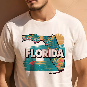 Camiseta Ícone de Viagem Retro da Flórida Gráfica