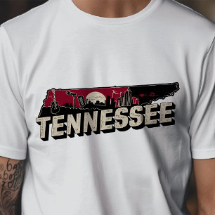 Camiseta Ícone de Viagem Retro Gráfico do Tennessee Icônico