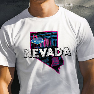 Camiseta Ícone de Viagem Retro Nevada Gráfico