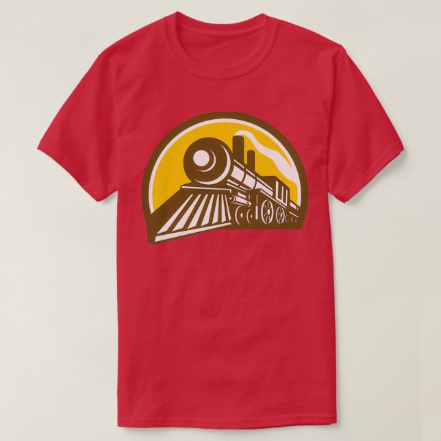 Camiseta Ícone do comboio com locomotiva a vapor (Frente do Design)