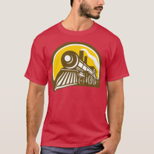 Camiseta Ícone do comboio com locomotiva a vapor