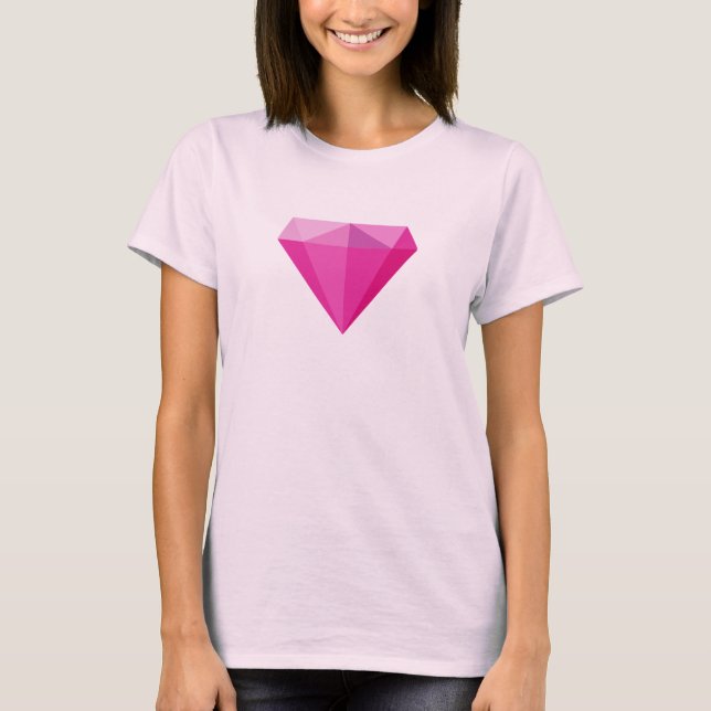 Camiseta ícone do Diamante Rosa  (Frente)