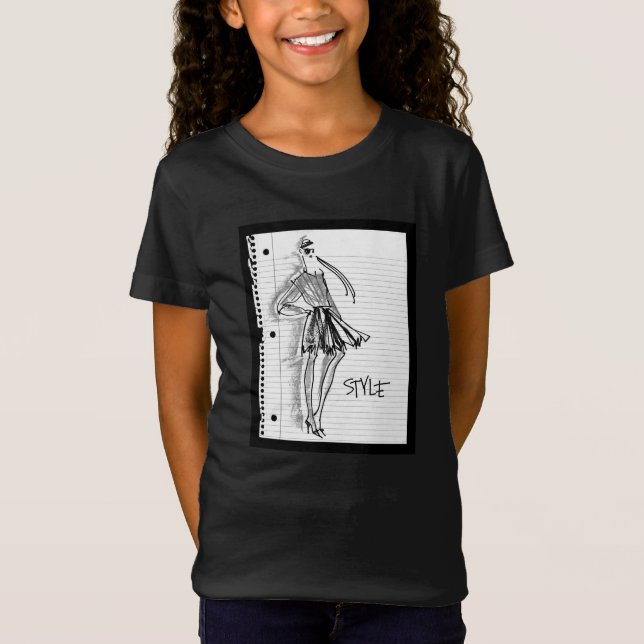 Camiseta Ícone do estilo de Apple selvagem | - esboço (Frente)