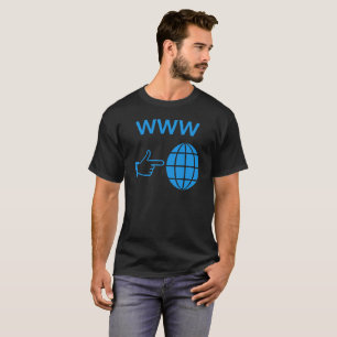 Camiseta Ícone do Globo da WWW World Wide Web com Ponteiro 