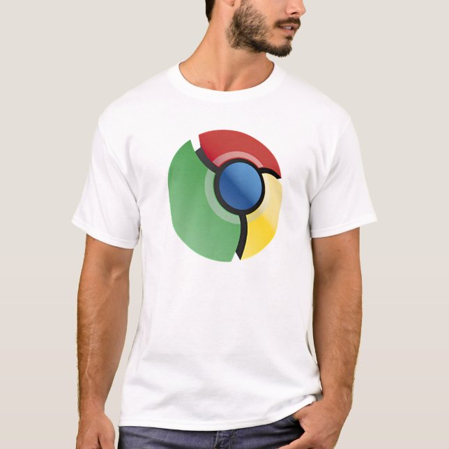 Camiseta Ícone do Google - Logotipo do Google Chrome com Da (Frente)