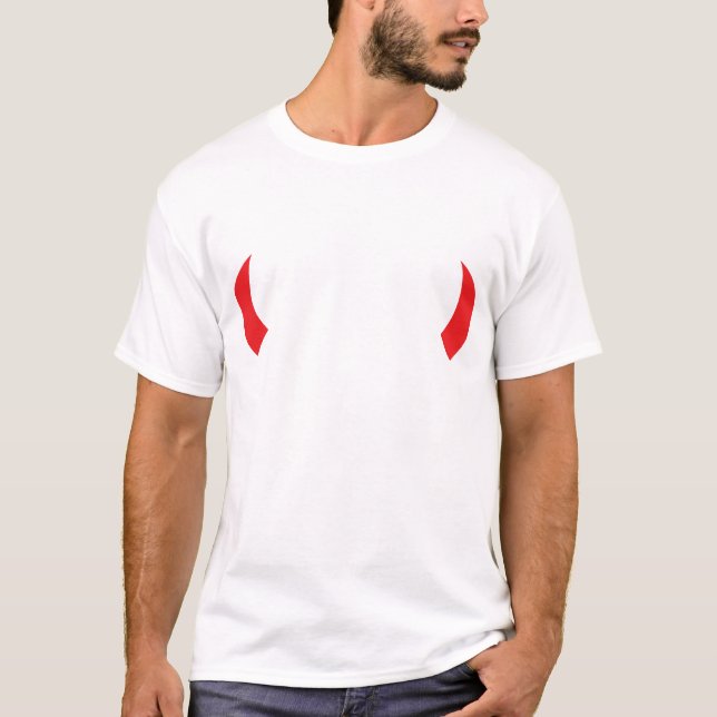 Camiseta ícone dos chifres do diabo vermelho (Frente)
