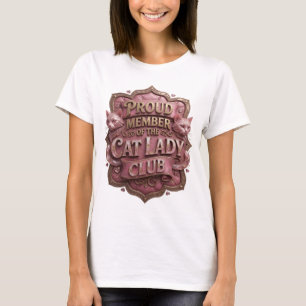 Camiseta Ícone Dourado PROUD MEMBER OF THE CAT LADY CLUB