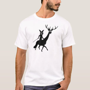 Camiseta ícone engraçado dos alces e do coelho