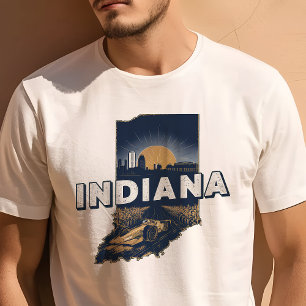 Camiseta Ícone Gráfico Retro de Viagens Indiana Icônico