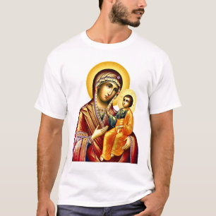 Camiseta Ícone Mãe de Deus Virgem e Criança 3