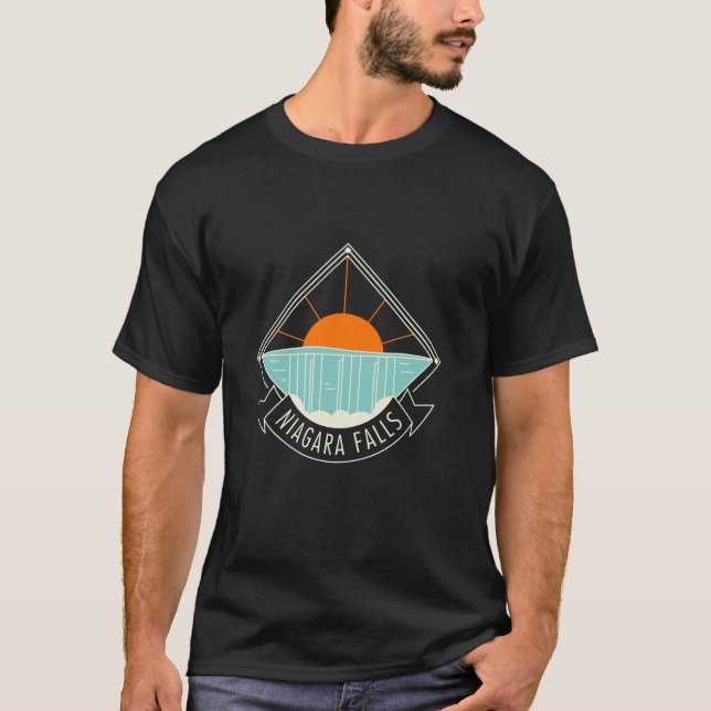 Camiseta Ícone mínimo de Niagara Falls EUA Canadá Nova York (Frente)