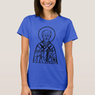 Camiseta Ícone Ortodoxo Bizantino de São Nicolau de Mira