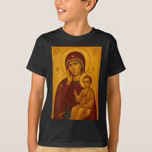 Camiseta Ícone Ortodoxo da Teótoco e do Menino Jesus Cristo