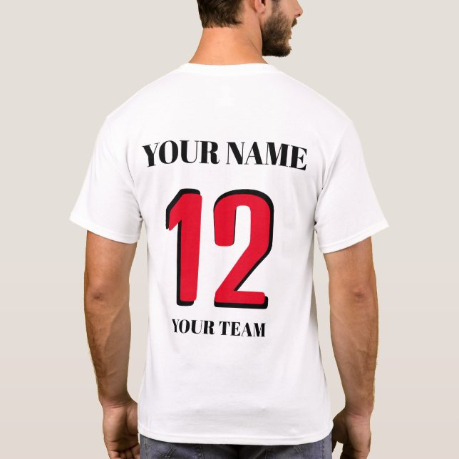 Camiseta Ícone ou sinalizador do número de nome personaliza (Verso)