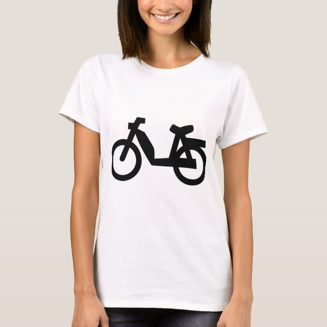 Camiseta ícone pequeno do moped (Frente)