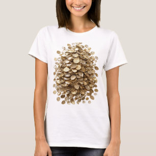 Camiseta Ícone Prata FOLHAS DORADAS Design Personalizado