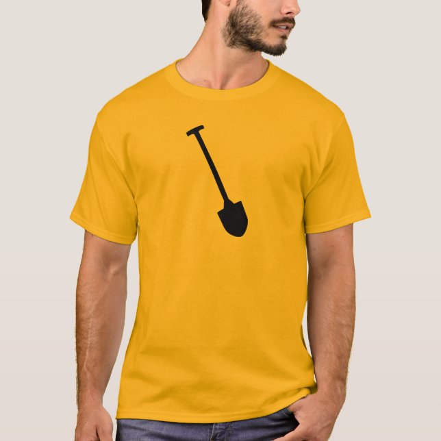 Camiseta Ícone preto da pá da pá (Frente)