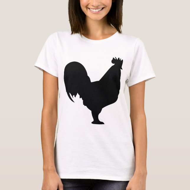 Camiseta ícone preto do galo (Frente)