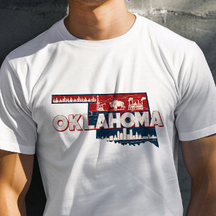 Camiseta Ícone Retro de Viagem Oklahoma Gráfico