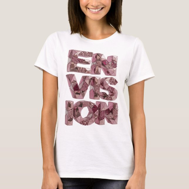 Camiseta Ícone Rosa ENVISION Design Moderno (Frente)