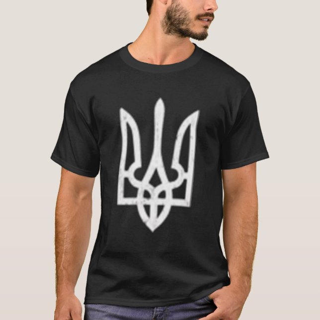 Camiseta Ícone Ucraniano Tryzub - Trident Ucrânia (Frente)