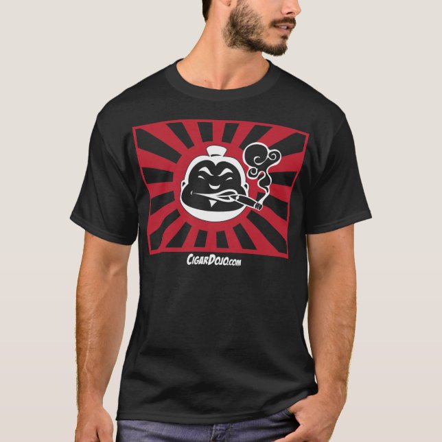 Camiseta Ícone vermelho e branco do Dojo em T escuro (Frente)