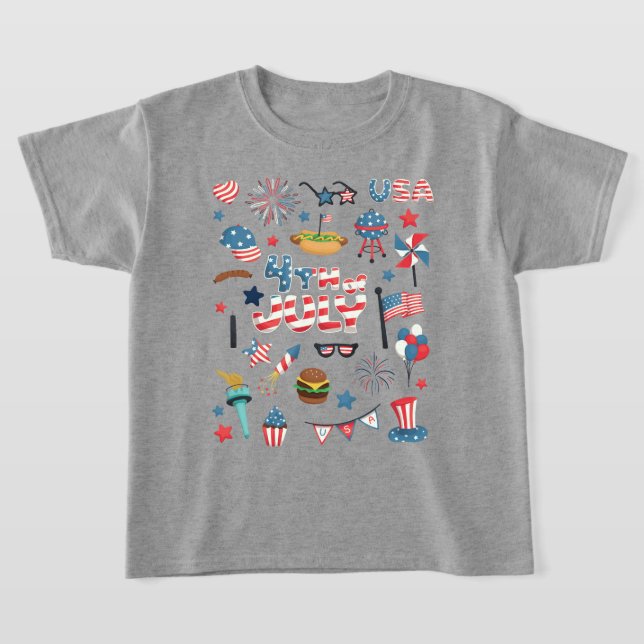 Camiseta Ícones bonitos do quarto de julho (Postura )