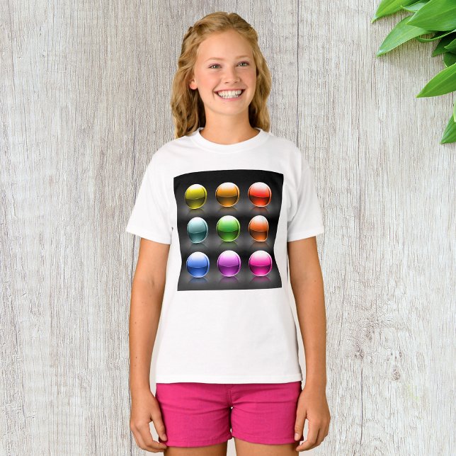 Camiseta Ícones coloridos brilhantes da esfera Abstrato Bal (Criador carregado)