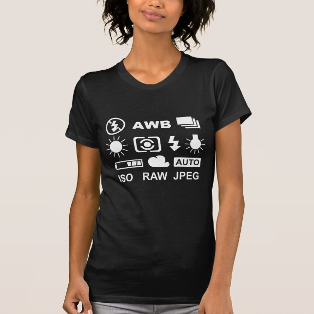 Camiseta Ícones da foto brancos (Frente)
