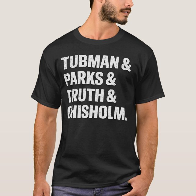 Camiseta Ícones da História: Tubman, Parks, Verdade e Chiso (Frente)