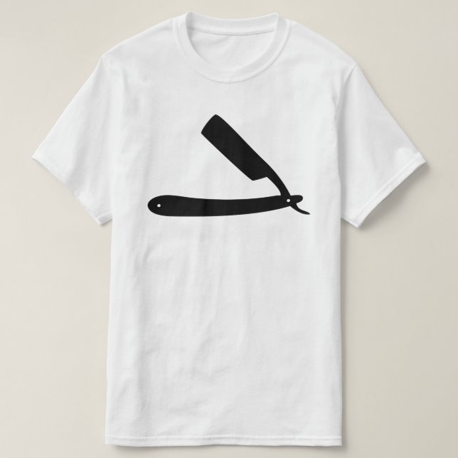 Camiseta ícones da lâmina do barbeiro (Frente do Design)
