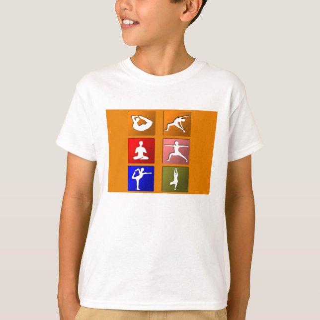 Camiseta Ícones da pose da ioga (Frente)
