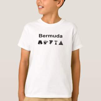 Camiseta Ícones das Bermudas de cor clara monotônica