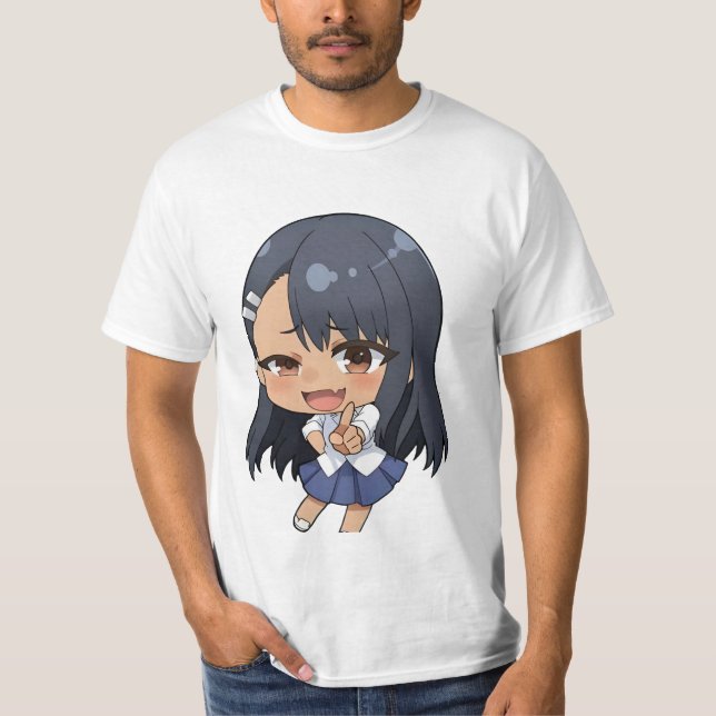 Camiseta Ícones de caracteres chibi do anime Nagatoro (Frente)