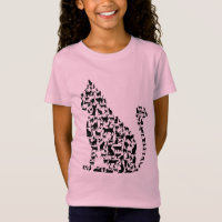 Ícones de Cat Ilustração Design preto e branco T-S