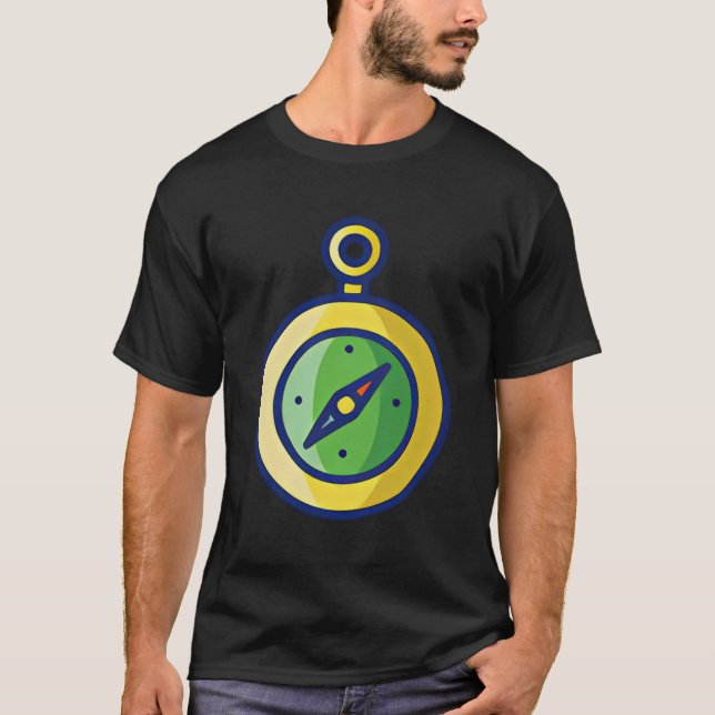 Camiseta Ícones de Compass de Verão Design gráfico simples  (Frente)