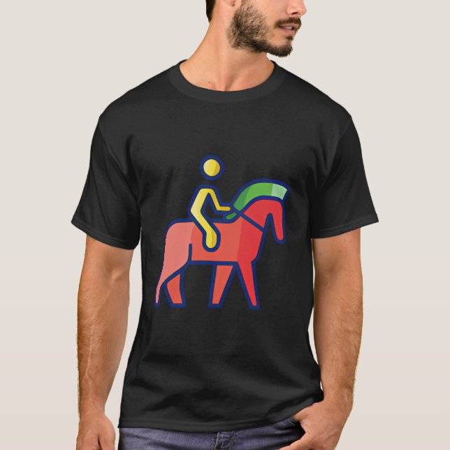 Camiseta Ícones de equitação de verão com gráfico simples m (Frente)