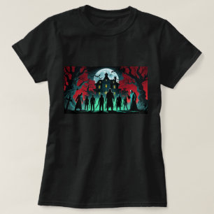 Camiseta Ícones de horror assombrados na noite das bruxas