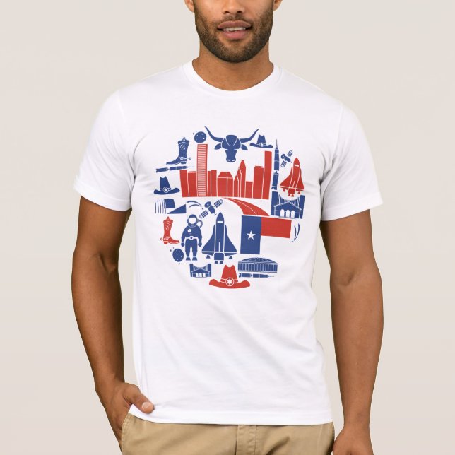 Camiseta Ícones de Houston Texas (Frente)