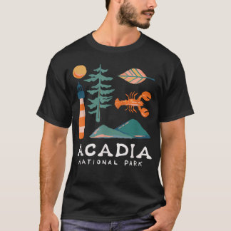 Camiseta Ícones de Viagem do Parque Nacional de Acadia Féri