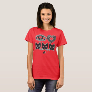 Camiseta Ícones Eu Amo Gatos