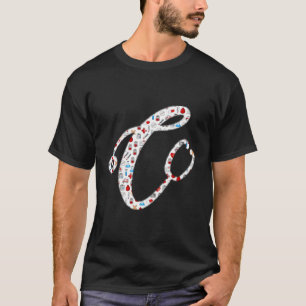 Camiseta Ícones Médicos Estetoscópio Médico Enfermeiro - Le