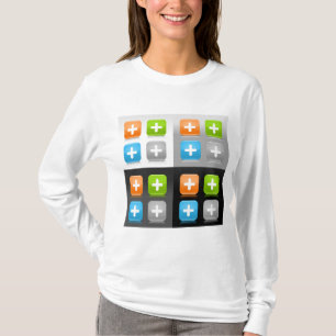 Camiseta Ícones Modernos de Matemática de Adição Vidro Bril