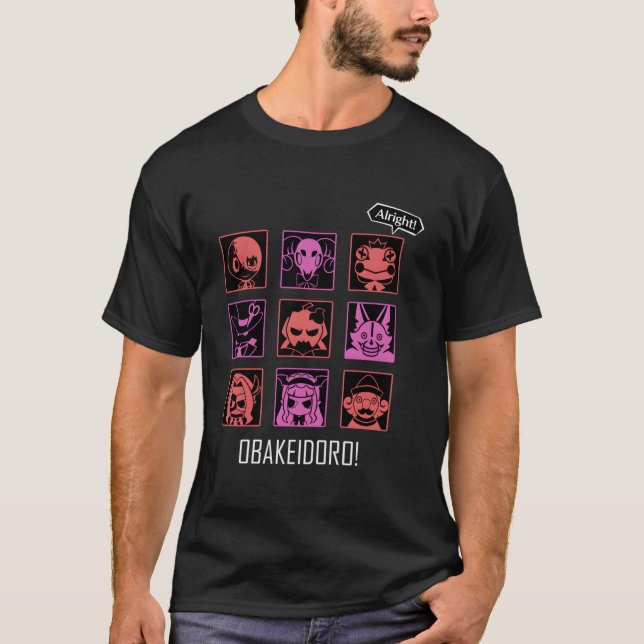 Camiseta Ícones Obakeidoro de Monstros em Cor no Jogo (Frente)