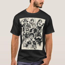 Camiseta "Iconic Movie Heroes T-Shirt Outlines."