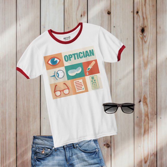 Camiseta Iconic Optician Profissional Projetado (Criador carregado)