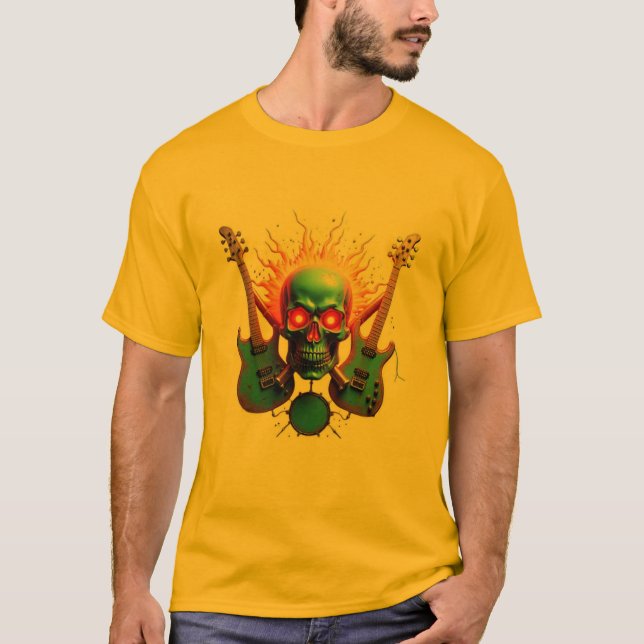 Camiseta Iconic Rock Vibes: Caveira e Crossbones (Frente)