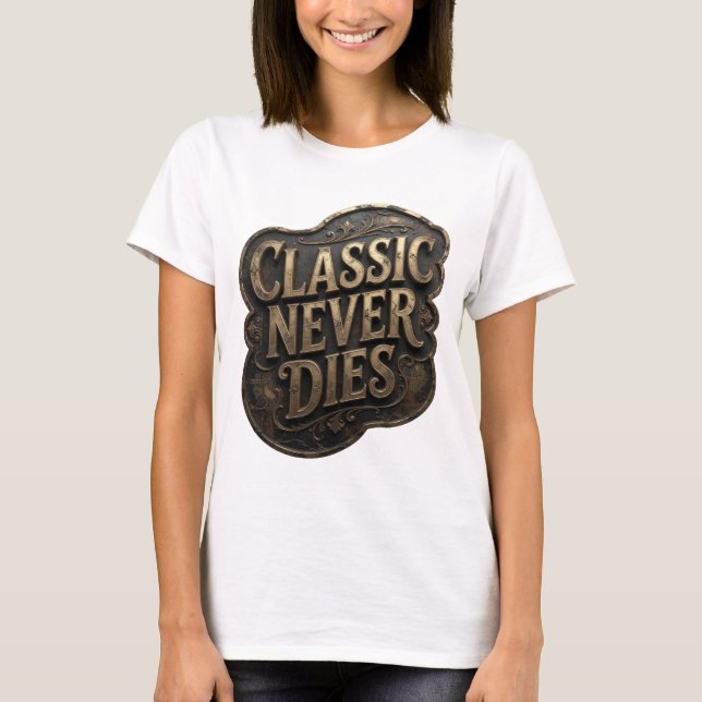 Camiseta Icônica Gold CLÁSSICO NUNCA MORRE (Frente)